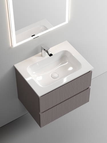 Тумба под раковину Sancos SNOB T SNT60SM 59х45х50 подвесная цвет бежевый - фото 4